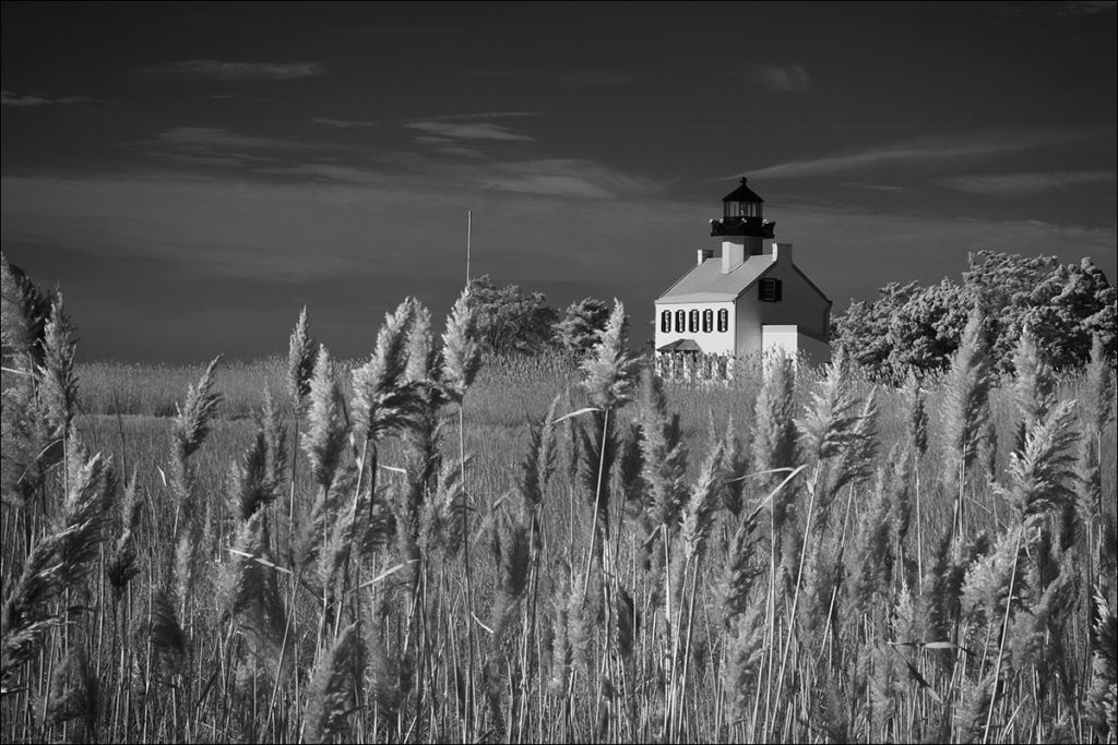 East Point Lighthouse sits on the eroding shore of Delaware Bay