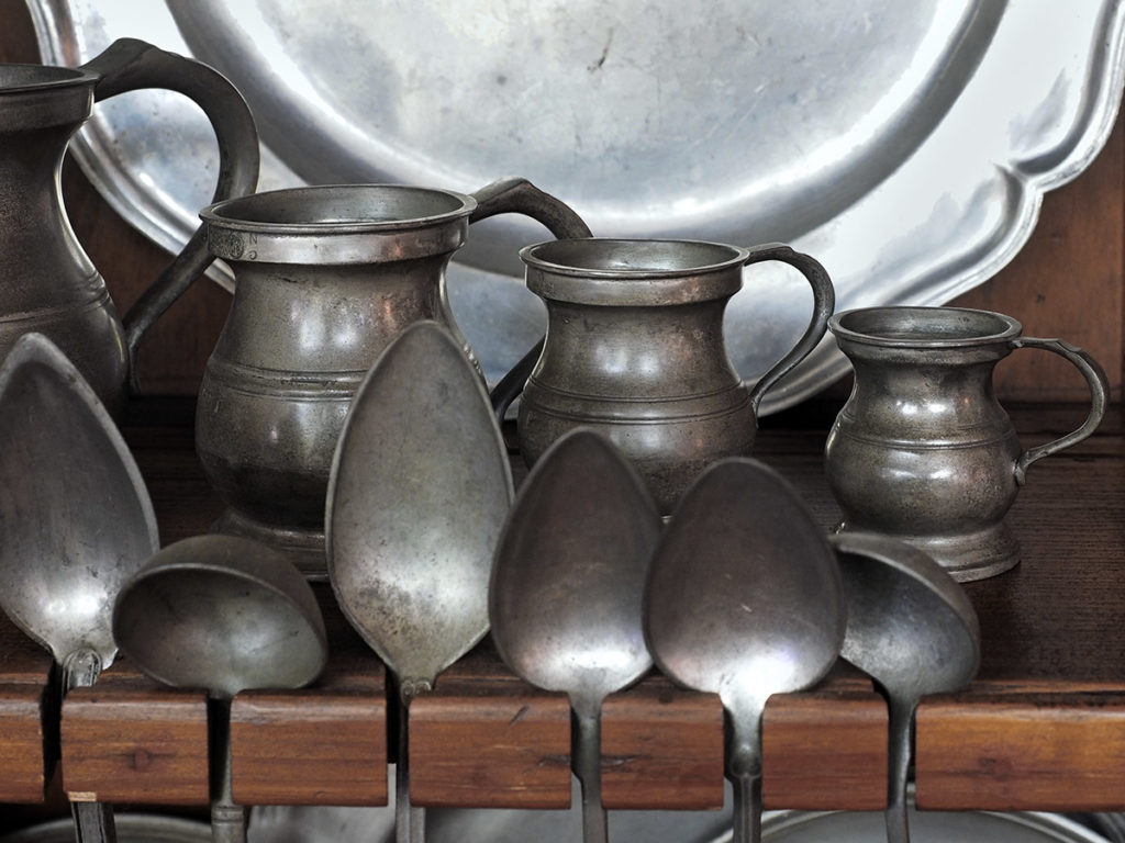 Antique pewter tableware 