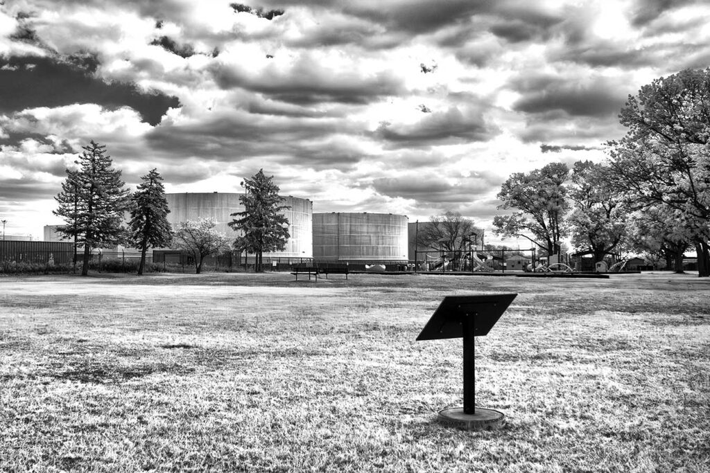 A tank farm at Paulsboro, NJ, a major petroleum storage site in southern New Jersey